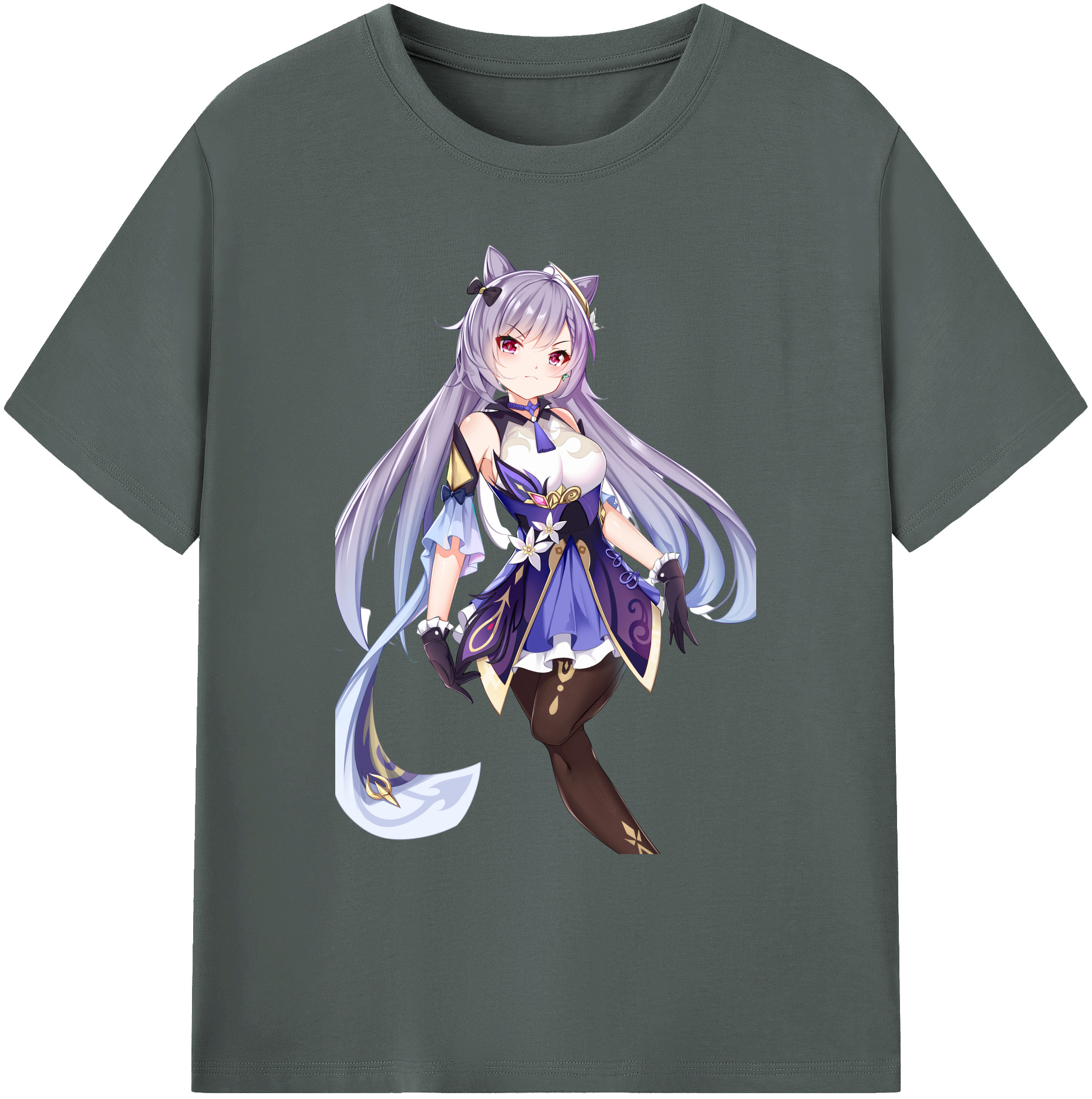 げんし神 刻晴 こくせい genshin Kokusei 綿100％ メンズ半袖Tシャツ｜肌触りやわらか＆通気性